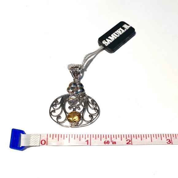 New Samuel B. Citrine, Sterling & 18k Gold Pendant - Picture 9 of 9